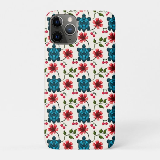 Schattig schildpad bloempatroon   Case-Mate iPhone case (Achterkant)