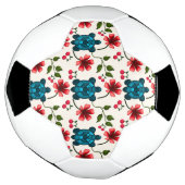 Schattig schildpad bloempatroon   voetbal (Gedraaid)
