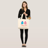 Schattig Schildpad Koppel Grote Tote Bag (Voorkant (model))