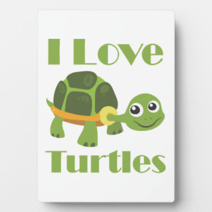 Schattig schildpad minnend kind reptiel fan fotoplaat