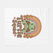 Schattig Schildpad Team Regenboog Bloem Vector Des Fleece Deken (Voorkant (Horizontaal))
