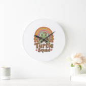 Schattig Schildpad Team Regenboog Bloem Vector Des Grote Klok (Huis)
