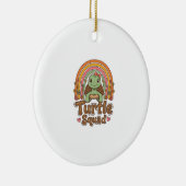 Schattig Schildpad Team Regenboog Bloem Vector Des Keramisch Ornament (Rechts)