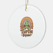 Schattig Schildpad Team Regenboog Bloem Vector Des Keramisch Ornament (Links)
