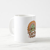 Schattig Schildpad Team Regenboog Bloem Vector Des Koffiemok (Voorkant links)