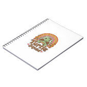 Schattig Schildpad Team Regenboog Bloem Vector Des Notitieboek (Linkerzijde)