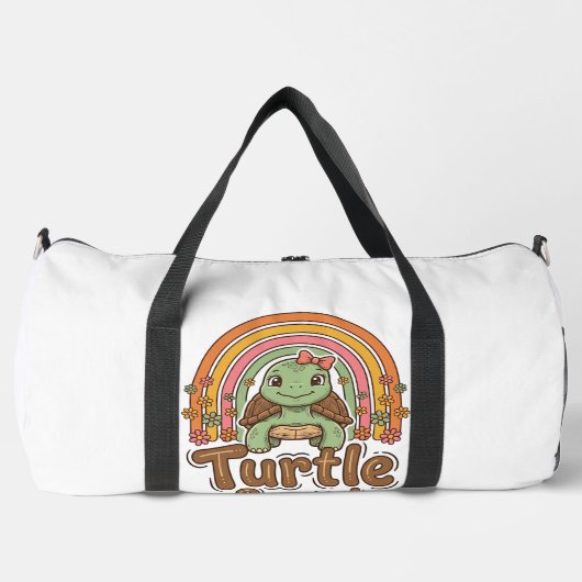 Schattig Schildpad Team Regenboog Bloem Vector Des Plunjezak (Voorkant)