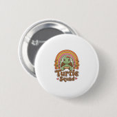 Schattig Schildpad Team Regenboog Bloem Vector Des Ronde Button 5,7 Cm (Voorkant /achterkant)