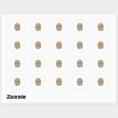 Schattig Schildpad Team Regenboog Bloem Vector Des Ronde Sticker (Vel)