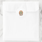 Schattig Schildpad Team Regenboog Bloem Vector Des Ronde Sticker (Tas)