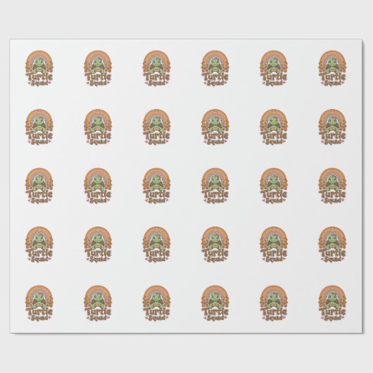 Schattig Schildpad Team Regenboog Bloem Vector Ont Cadeaupapier (Vlak)
