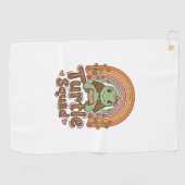 Schattig Schildpad Team Regenboog Bloem Vector Ont Golfhanddoek (Horizontaal)