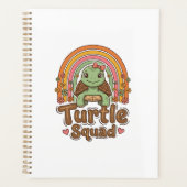 Schattig Schildpad Team Regenboog Bloem Vector Ont Planner (Voorkant)