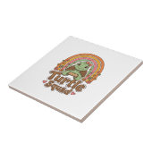 Schattig Schildpad Team Regenboog Bloem Vector Ont Tegeltje (Zijkant)