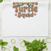 Schattig Schildpad Team Regenboog Bloem Vector Ont Theedoek (Gevouwen)