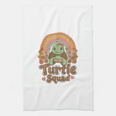 Schattig Schildpad Team Regenboog Bloem Vector Ont Theedoek (Verticaal)