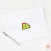 Schattig schildpadden duo verliefd ronde sticker (Envelop)