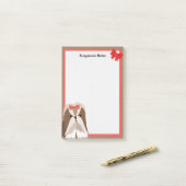 Schattig schip Tzu met BOW Post-it® Notes (Op bureau)