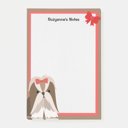 Schattig schip Tzu met BOW Post-it® Notes (Voorkant)