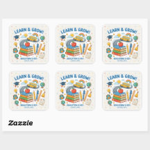 Schattig school element sticker Leren & Groeien On