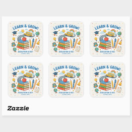 Schattig school element sticker Leren & Groeien On