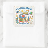 Schattig school element sticker Leren & Groeien On (Tas)