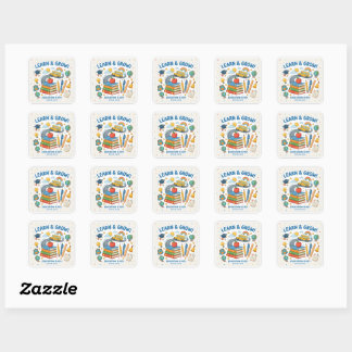 Schattig school element sticker Leren & Groeien On