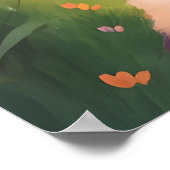 Schattig School Kinder in Tuin Illustratie AI Kuns Poster (Hoek)