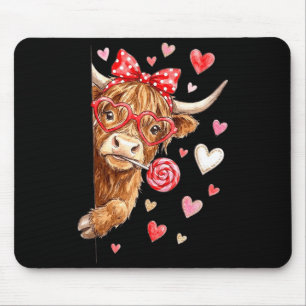 Schattig Schots Hoogland Rund Valentijnsdag Candy Muismat