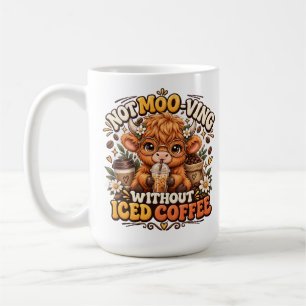 Schattig Schots Hooglandrund Iced Coffee Liefhebbe Koffiemok