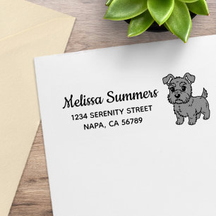Schattig Schots Terriër Hond Retouradres Rubberstempel
