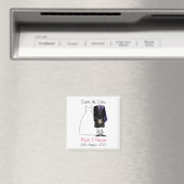 Schattig Schotse Bride & bruidegom Save The Date M Magneet (Insitu (Vaatwasser))