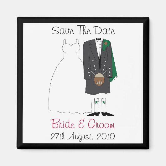 Schattig Schotse Bride & bruidegom Save The Date M Magneet (Voorkant)