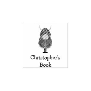 Schattig Schotse Hoogland Koe Bookplate Rubberstempel