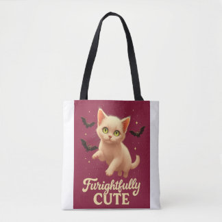 Schattig Schrikbarend – Halloween Katten T-Shirt Tote Bag