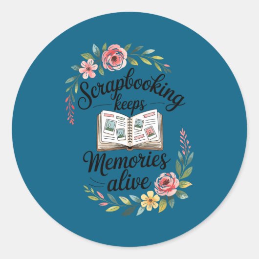 Schattig scrapbooking ronde sticker (Voorkant)