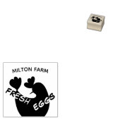 schattig script cartoon kip monogram ei stempel (Gestempeld)