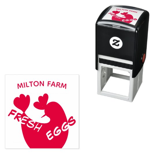 schattig script cartoon kip monogram ei stempel (In situ)