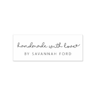 Schattig script eenvoudig Handgemaakt met liefde Rubberstempel