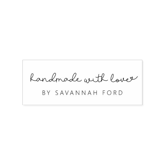 Schattig script eenvoudig Handgemaakt met liefde Rubberstempel (Afrduk)