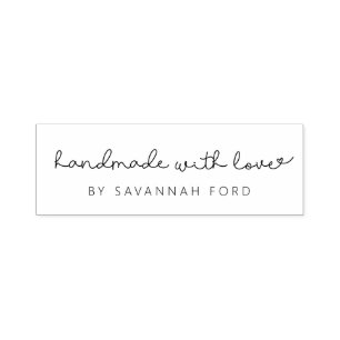 Schattig script eenvoudig Handgemaakt met liefde Zelfinktende Stempel
