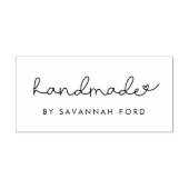 Schattig script eenvoudig handgemaakt rubberstempel (Afrduk)