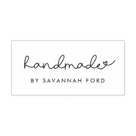 Schattig script eenvoudig handgemaakt rubberstempel