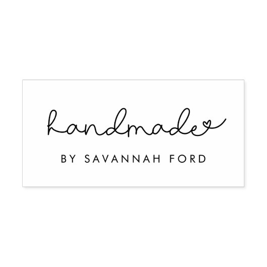 Schattig script eenvoudig handgemaakt rubberstempel (Afrduk)