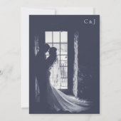Schattig Script Elegante Foto-overlay Witte Trouw Kaart (Achterkant)
