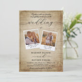 Schattig Script Elegante Foto Rustieke Boho Bruilo Kaart (Staand voorkant)