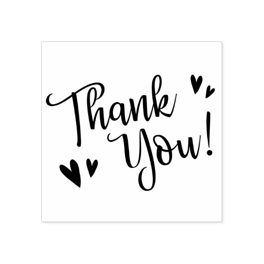 Schattig script en harten dank je rubberstempel (Afrduk)