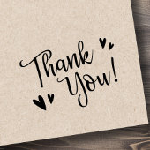 Schattig script en harten dank je rubberstempel