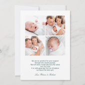 Schattig script foto kerst geboorteaankondiging feestdagenkaart (Achterkant)