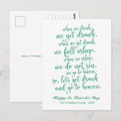 Schattig Script Iers Toast St. Patrick's Dag Briefkaart (Voorkant / Achterkant)